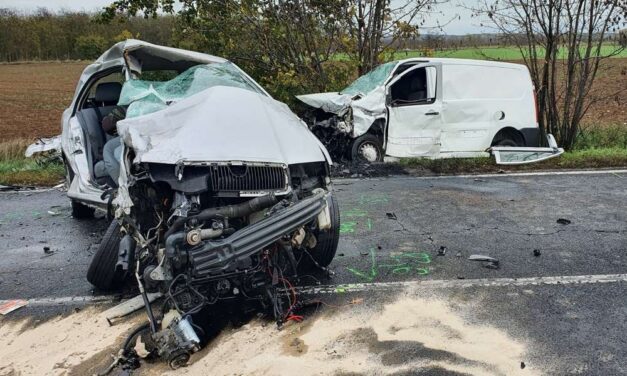 Halálos baleset Veszprémnél, a sofőrt még újra tudták ébreszteni, az utast már nem – Helyszíni fotók