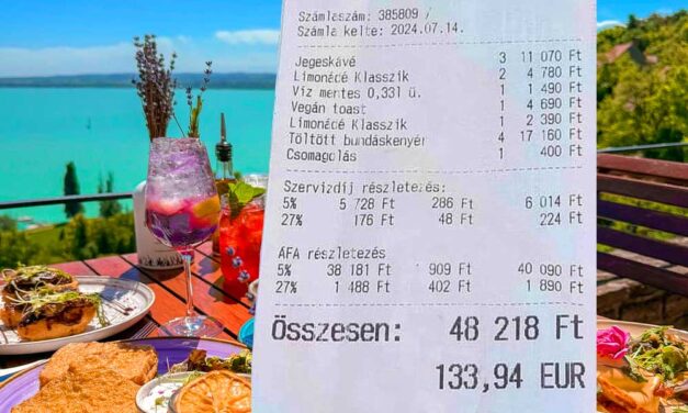 Horror árak a Balatonon: Majdnem dobott egy hátast a vendég, amikor megkapta a 48 ezer forintos számlát a tihanyi cukrászdában