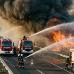 Több hektáron lángol a tarló Fonyódnál, sebességkorlátozást vezettek be az M7-esen